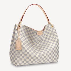 Louis Vuitton Graceful PM Bag in Rose Ballerine Pink with Damier Azur canvas