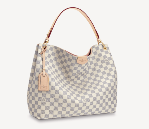 Louis Vuitton Graceful PM Bag in Rose Ballerine Pink with Damier Azur canvas