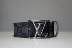 Grey & Black Damier Reversible Leather Belt - Brands Gateway