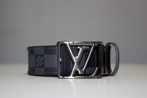 Grey & Black Damier Reversible Leather Belt - Brands Gateway