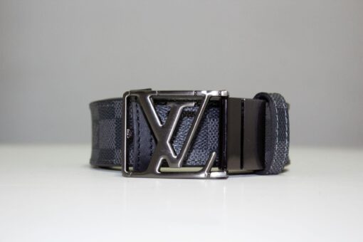 Grey & Black Damier Reversible Leather Belt - Brands Gateway