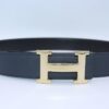 H Buckle Belt Reversible Dark Blue&Black Belt - Brands Gateway