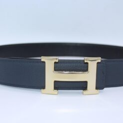 H Buckle Belt Reversible Dark Blue&Black Belt - Brands Gateway