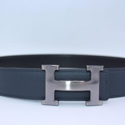 H Buckle Belt Reversible Dark Blue&Black Belt - Brands Gateway