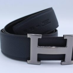 H Buckle Belt Reversible Dark Blue&Black Belt - Brands Gateway