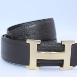 H Buckle Belt Reversible Dark Brown&Black - Brands Gateway