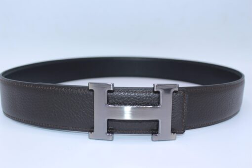H Buckle Belt Reversible Dark Brown&Black - Brands Gateway