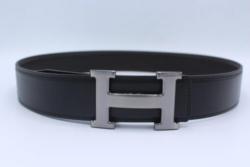 H Buckle Belt Reversible Dark Brown&Black - Brands Gateway