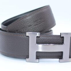 H Buckle Belt Reversible Dark Brown&Black - Brands Gateway