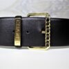 Chanel Larger Leather Belt with Gold Buckle