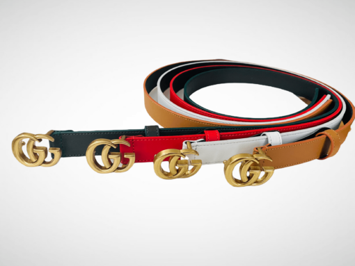 Gucci Leather Belt Gold Buckle 25 mm