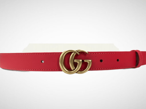 Gucci Leather Belt Gold Buckle 25 mm