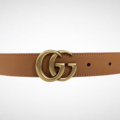 Gucci Leather Belt Gold Buckle 25 mm