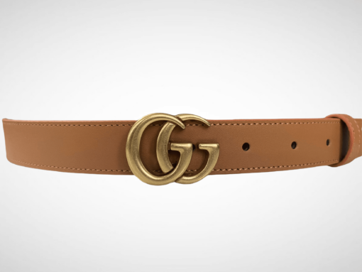 Gucci Leather Belt Gold Buckle 25 mm