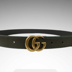 Gucci Leather Belt Gold Buckle 25 mm