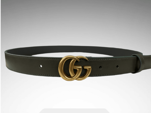 Gucci Leather Belt Gold Buckle 25 mm
