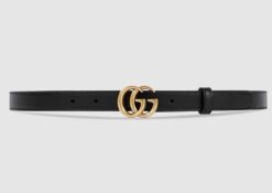 Leather Belt Gold / Silver Buckle 25mm - Brands Gateway