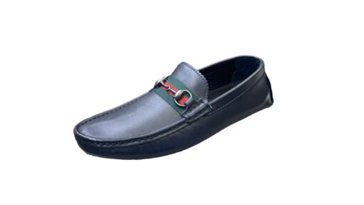Men's Gucci Shoes with Web Blue in calf leather