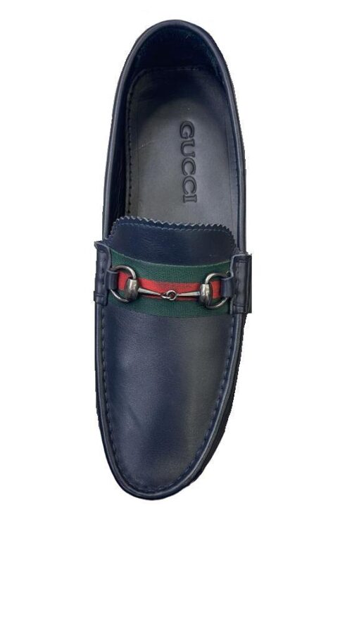 Men's Gucci Shoes with Web Blue in calf leather
