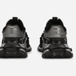 Mixed-materials Space Sneakers with calfskin and technical fabric details