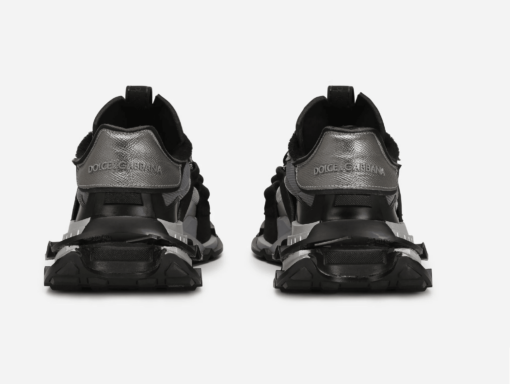 Mixed-materials Space Sneakers with calfskin and technical fabric details