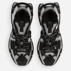 Mixed-materials Space Sneakers with calfskin and technical fabric details