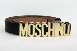 Moschino Black Leather Belt - Brands Gateway