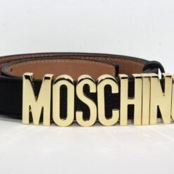 Moschino Black Leather Belt - Brands Gateway