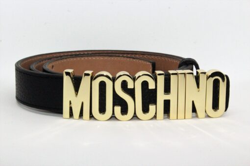 Moschino Black Leather Belt - Brands Gateway