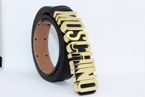Moschino Black Leather Belt - Brands Gateway