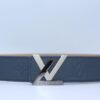 New Buckle Dark Blue Leather Belt - Brands Gateway