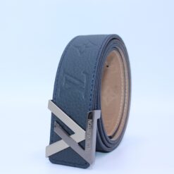 New Buckle Dark Blue Leather Belt - Brands Gateway