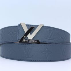 New Buckle Dark Blue Leather Belt - Brands Gateway
