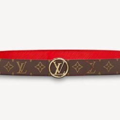 Red Reversible Leather Belt - Brands Gateway