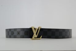 Reversible Brown & Grey Damier New Buckle Leather Belt - Brands Gateway