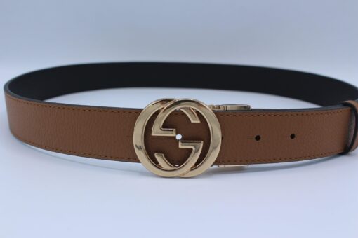 Reversible GG Buckle Leather Belt - Brands Gateway