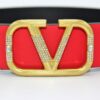 REVERSIBLE V DIAMOND LOGO SIGNATURE BELT IN GLOSSY CALFSKIN 40 MM - Brands Gateway