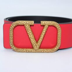 Valentino Reversible V Logo Signature Belt in Glossy Calfskin