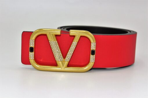Reversible Valentino designer belt with V Logo buckle
