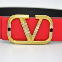 Reversible Valentino designer belt with V Logo buckle