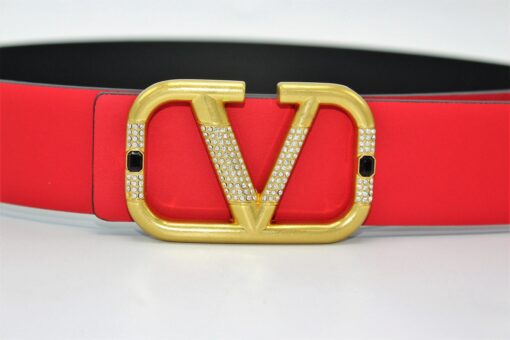 Reversible Valentino designer belt with V Logo buckle