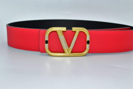 Reversible Valentino designer belt with V Logo buckle