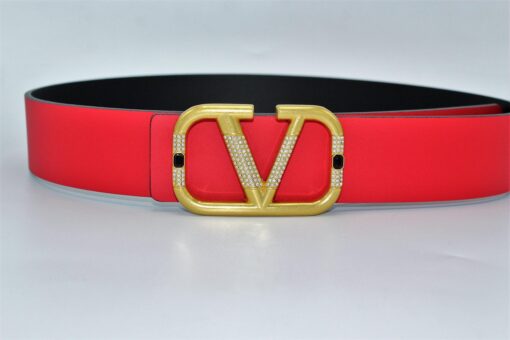 Reversible Valentino designer belt with V Logo buckle