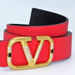 Reversible Valentino designer belt with V Logo buckle