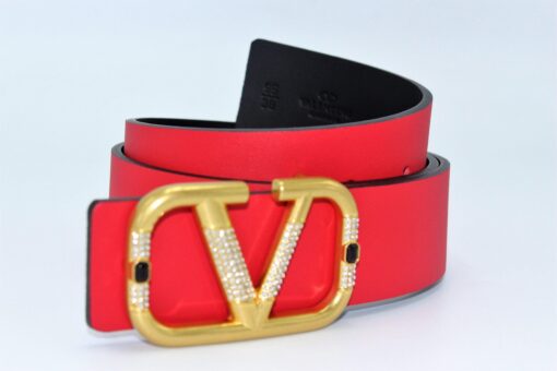 Reversible Valentino designer belt with V Logo buckle