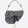 Saddle bag in blue Oblique jacquard canvas, - Brands Gateway