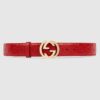 Gucci Signature Leather Belt Red