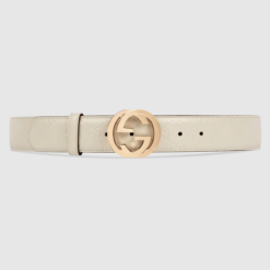Gucci Signature Leather Belt White