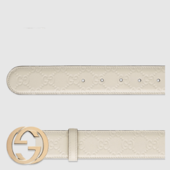 Gucci Signature Leather Belt White