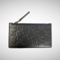 Gucci Signature Web Card Case Black Zipper